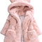 Girls Winter Warm Coats Ear Hooded Faux Fur Fleece Jacket