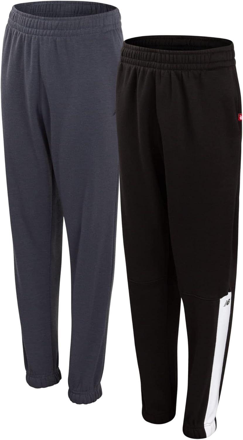 Boys' Sweatpants - 2 Pack Performance Fleece Active Boys Jogger Pants - Athletic Pants for Boys (Size: 8-20)